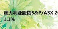 澳大利亚股指S&P/ASX 200指数跌幅扩大至1.1%