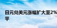 日元兑美元涨幅扩大至2% 触及1月来最高水平