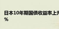 日本10年期国债收益率上升14.5个基点至0.9%