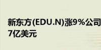 新东方(EDU.N)涨9%公司股票回购计划增至7亿美元