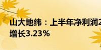 山大地纬：上半年净利润2085.54万元 同比增长3.23%