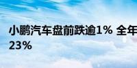 小鹏汽车盘前跌逾1% 全年交付目标达成率仅23% 