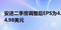 安进二季度调整后EPS为4.97美元分析师预期4.98美元