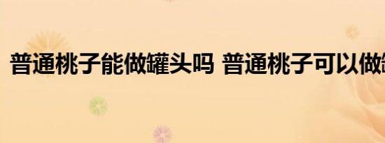 普通桃子能做罐头吗 普通桃子可以做罐头吗