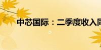 中芯国际：二季度收入同比增21.8%