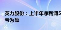 英力股份：上半年净利润510.10万元 同比扭亏为盈