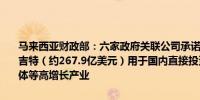 马来西亚财政部：六家政府关联公司承诺在未来五年内投资1200亿林吉特（约267.9亿美元）用于国内直接投资主要投资于能源转型、半导体等高增长产业