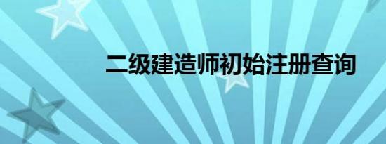 二级建造师初始注册查询