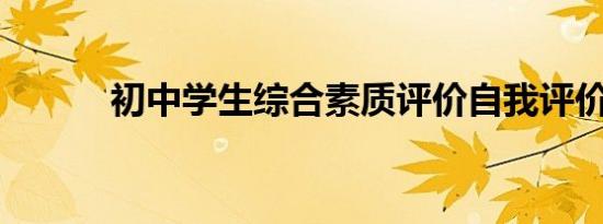 初中学生综合素质评价自我评价