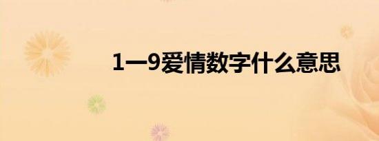 1一9爱情数字什么意思