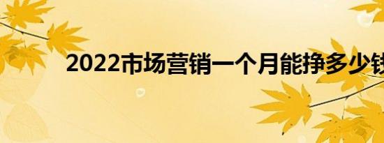 2022市场营销一个月能挣多少钱