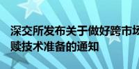 深交所发布关于做好跨市场股票ETF全实物申赎技术准备的通知