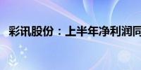 彩讯股份：上半年净利润同比下降52.92%