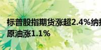 标普股指期货涨超2.4%纳指期货涨3.3%WTI原油涨1.1%