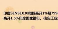 印度SENSEX30指数高开1%报79984.24点权重股塔塔咨询高开1.5%印度国家银行、信实工业盘初涨0.8%