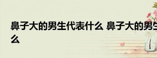 鼻子大的男生代表什么 鼻子大的男生说明什么