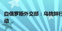 白俄罗斯外交部：乌挑衅行为或为外部势力煽动