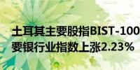 土耳其主要股指BIST-100指数上涨1.56%主要银行业指数上涨2.23%