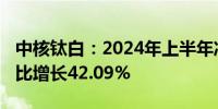 中核钛白：2024年上半年净利润3.04亿元 同比增长42.09%