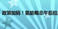 政策加码！氢能概念午后拉高 厚普股份回应