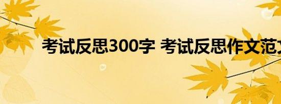 考试反思300字 考试反思作文范文