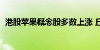 港股苹果概念股多数上涨 丘钛科技涨近7%