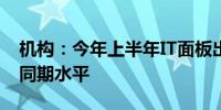 机构：今年上半年IT面板出货量超过2023年同期水平