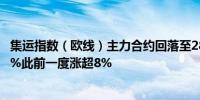 集运指数（欧线）主力合约回落至2800.0点下方日内跌0.01%此前一度涨超8%