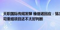 天职国际传闻发酵 维信诺回应：情况还没有明确是否影响公司重组项目还不太好判断