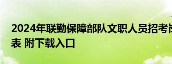 2024年联勤保障部队文职人员招考岗位计划表 附下载入口