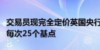 交易员现完全定价英国央行今年将再降息两次每次25个基点