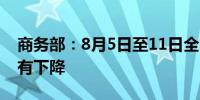 商务部：8月5日至11日全国生产资料价格略有下降