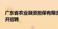 广东省农业融资担保有限责任公司2024年公开招聘