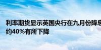 利率期货显示英国央行在九月份降息的概率为34%较周三的约40%有所下降