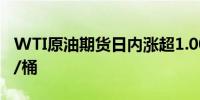 WTI原油期货日内涨超1.00%现报77.75美元/桶