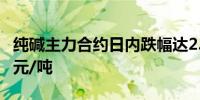 纯碱主力合约日内跌幅达2.00%现报1570.00元/吨