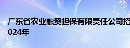 广东省农业融资担保有限责任公司招聘公告2024年