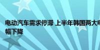 电动汽车需求停滞 上半年韩国两大电池制造商工厂开工率大幅下降