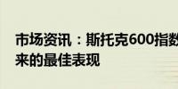 市场资讯：斯托克600指数有望创下自5月以来的最佳表现