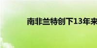 南非兰特创下13年来最长涨势