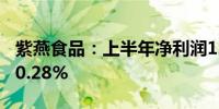 紫燕食品：上半年净利润1.98亿元同比增长10.28%