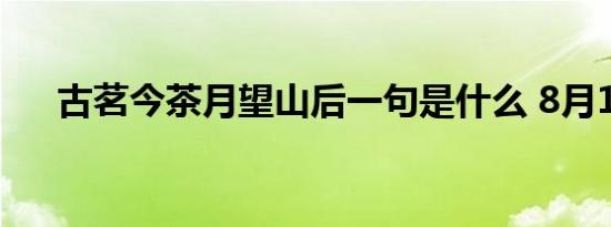 古茗今茶月望山后一句是什么 8月14日