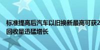 标准提高后汽车以旧换新最高可获2万元补贴 新政拉动汽车回收量迅猛增长