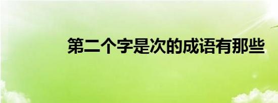 第二个字是次的成语有那些