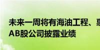 未来一周将有海油工程、惠泉啤酒等1117家AB股公司披露业绩