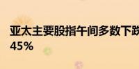 亚太主要股指午间多数下跌日经225指数跌0.45%