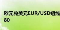 欧元兑美元EUR/USD短线波动不大现报1.1080