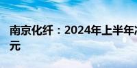 南京化纤：2024年上半年净利润亏损6998万元