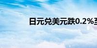 日元兑美元跌0.2%至145.49