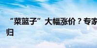 “菜篮子”大幅涨价？专家：将在两三周内回归